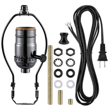 Lamp Making Kit,Make a Lamp or Repair Kit,3-Way Lamp Socket with Matching Cord L