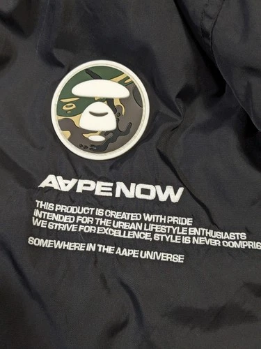 Aape By A Bathing Ape Bape Bomber Jacket  Large Woobie Lined Streetwear Distress image 14