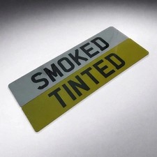SMOKED TINTED PAIR OF PRINTED NUMBER PLATES - SHOW PLATE STYLE - SET OF 2 PLATES