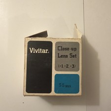 Vivitar Close-Up Lens Set 3 Lenses 1, 2, 3 55mm Case Box