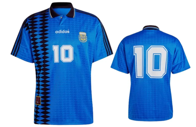adidas Argentina 1994 Away Maradona Jersey Blue Top Originals