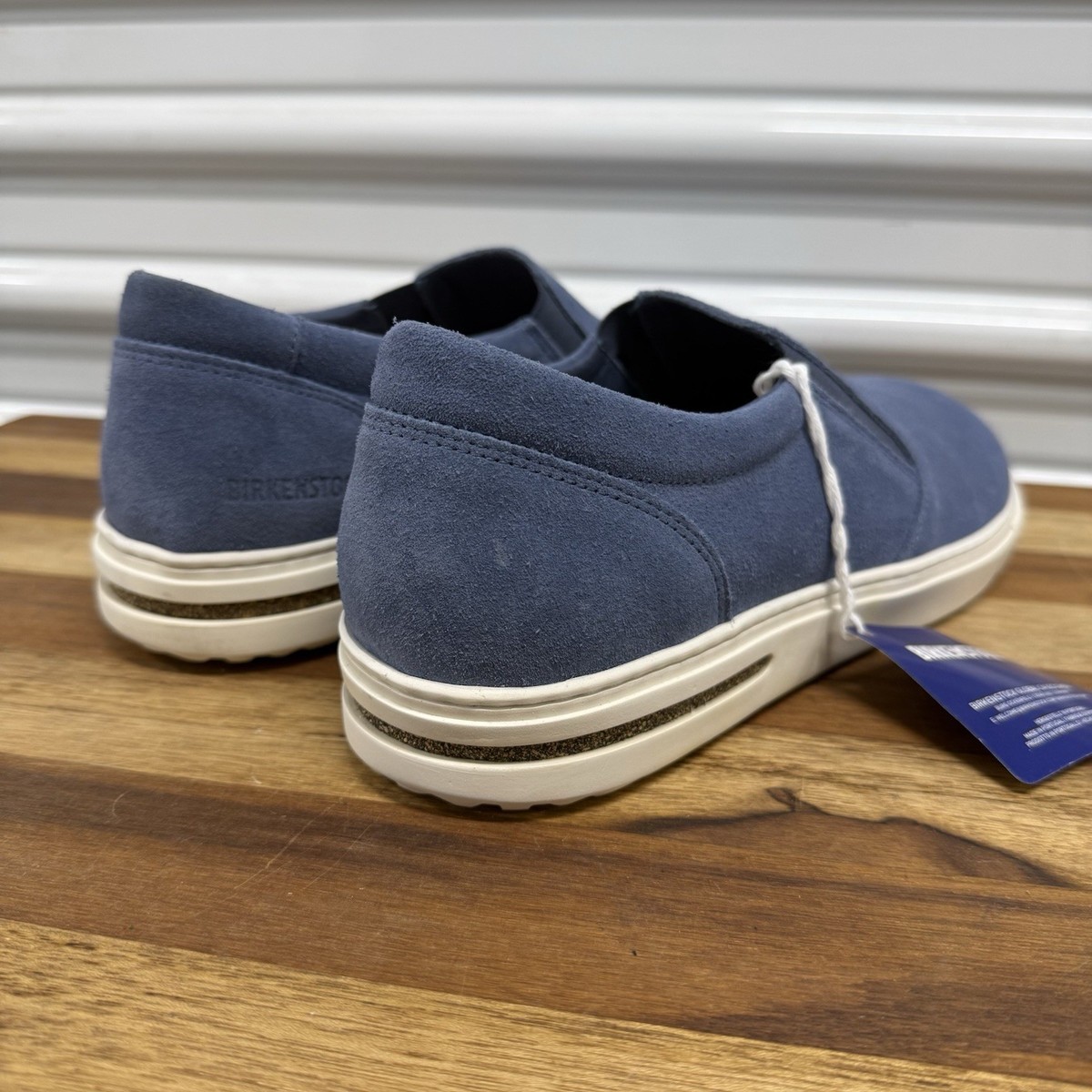 Birkenstock Oswego Men Size 10 US / 43 EUR Blue Leather Suede Slip