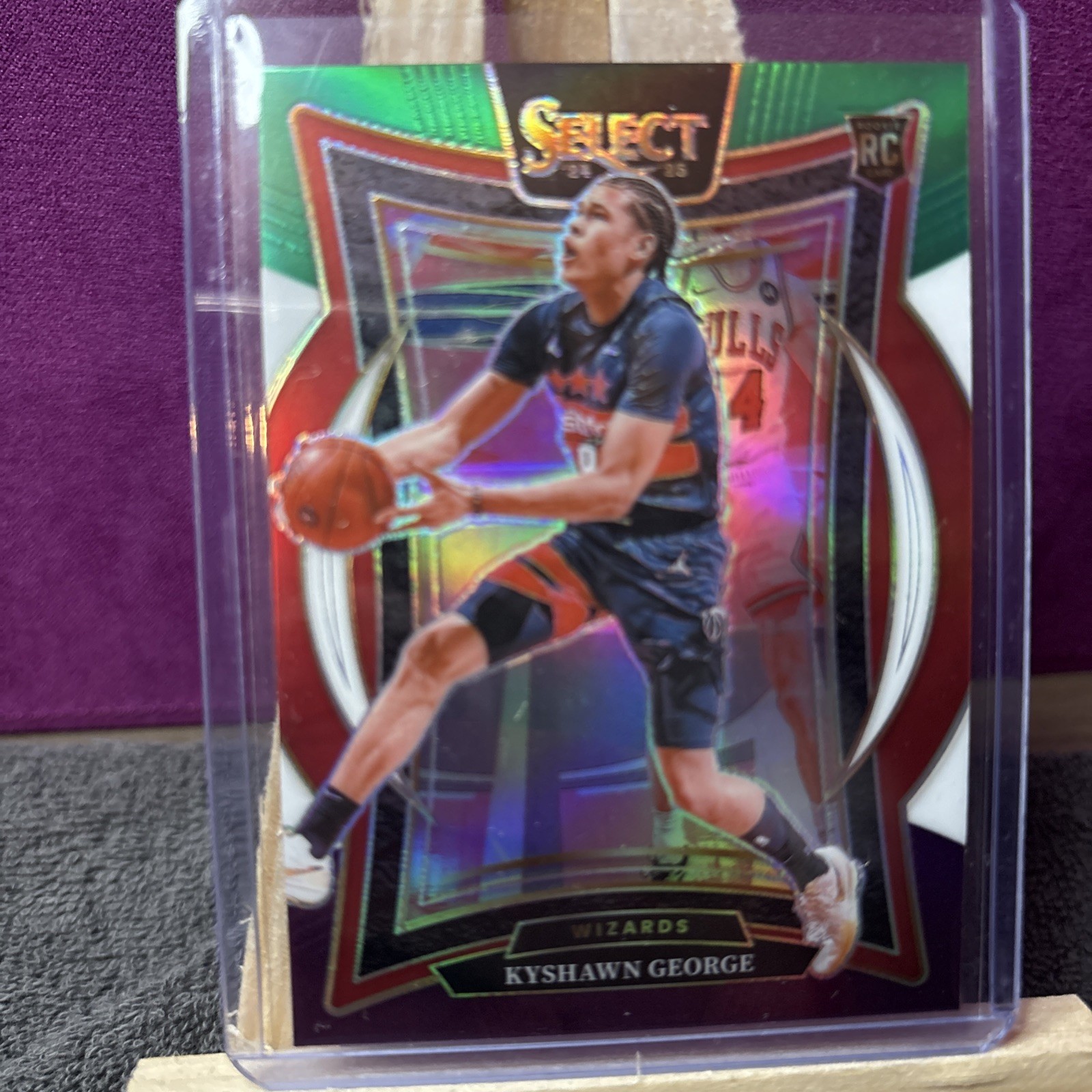 2024-25 Panini Select - Concourse Kyshawn George #85 Green White Purple Prizm