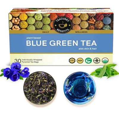 TEACURRY Blue Green Tea (30 Tea Bags)