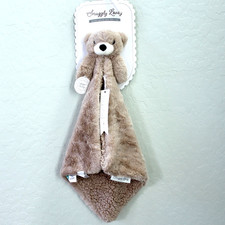 Snuggly Lovey Taupe Bear Soft Plush Lovey Sherpa Lining Security Blanket Blankie