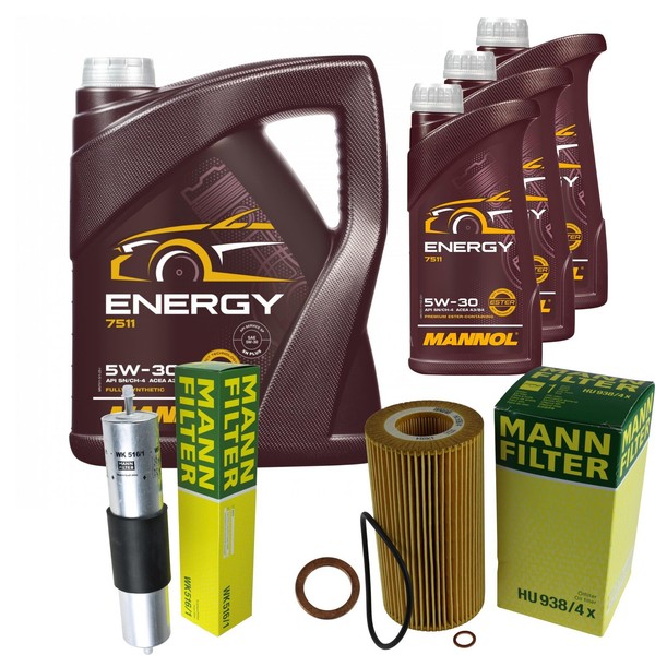 Inspektionspaket 8L Mannol Energy 5W-30 FüR BMW E38 740I Il 750I 735I E39 540I-image