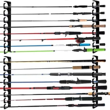 Wall Mounted Fishing Rod Rack Holder Ceiling Storage Hook Hanger Display Meta...