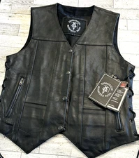 NWT Women Redneckside Motorcycle Whips Conceal Carry Leather Vest Runaway June M