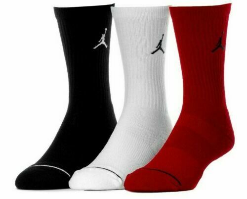 Nike Men's Air Jordan JUMPMAN 3 Pack CREW Socks black red xl extra l SX5545-011