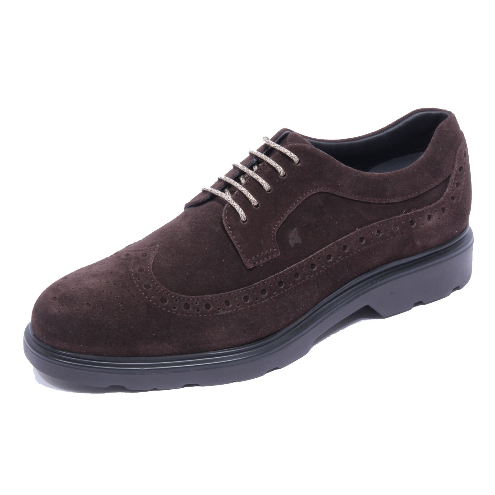 7996AB scarpe uomo HOGAN замшевые коричневые туфли-дерби в стиле букатюр, мужские