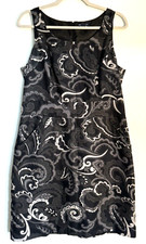 GAP - Paisley Print Sheath Dress - Women's Size 12 - Black/Gray/White Sleeveless