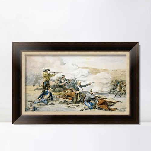 Arte enmarcado en lona estampado Giclee batalla de la isla de Beecher por Frederic Remington - Imagen 9 de 19
