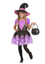 Girl's Pink Light-Up Witch Costume