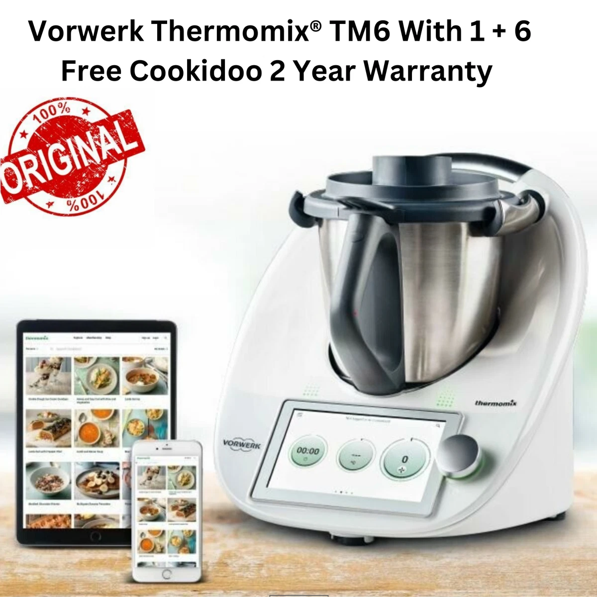 100% Original Vorwerk Thermomix® TM6 With 1 + 6 Free Cookidoo 2 Year  Warranty UK