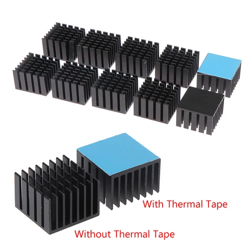 5Pcs Heatsink Radiator Cooler 22*22*15mm W/Thermal Tape For Electronic Chip IC