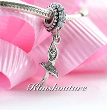 Authentic Sterling Silver 791365CZ Ballerina Dancing Dangle Bead Charm