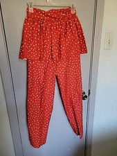 Vintage Lucretia Forsha Pants With Attached Skirt Red White Polka Dot Costume