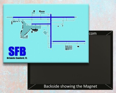 SFB Sanford Int'l Airport Diagram Handmade 3.25'' x 2.25'' Fridge Magnet (MM10043)