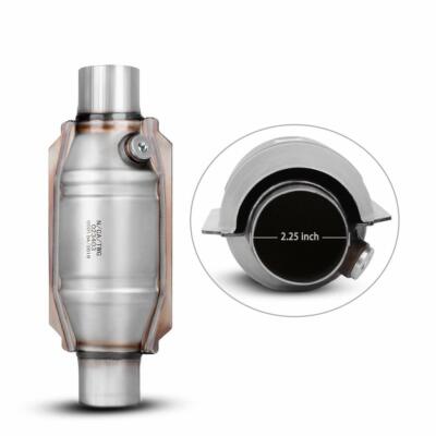 Flat Copatible Catalytic Converter Welded Extension Pipe Oval Universal Catalytic Converter With Heat Shield - Universal Catalytic Converter, Universal 2.25' Inlet/Outlet - View #3