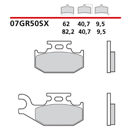 CP Plaquettes de Frein Avant BREMBO Bombardier-Can Am Traxter Max 650 03> - Photo 1/7