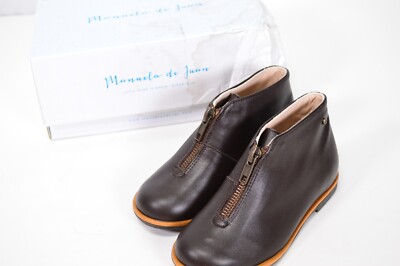 NIB Mannuela De Juan Hand Made in Spain Brown Boots Little Boys 9.5 Karl