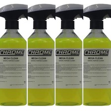 Mega Clean Cleaner Chrome (NW) 4 x 500ml Spray Cleaning Car Van