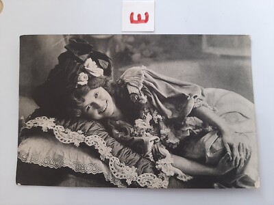 Photo Postcard A Young Woman With Touching Hat Photo Art 13.5 x 8cm.