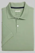 Jos A Bank Polo Shirt Pique Cotton Traditional Fit Shale Green 4XLT 4XL Tall