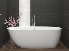 Ami Series 67" x 30" Acrylic Freestanding 91 Gallon Soaking Bathtub