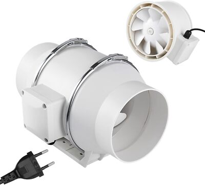 100mm Abluftventilator Rohrventilator Inline-Kanalventilator 45w 2600rpm 150M³/H