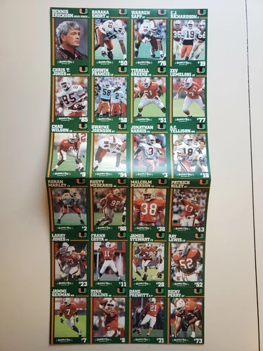 FULL SHEET 1994 MIAMI HURRICANES BUMBLEBEE DWAYNE JOHNSON RAY LEWIS SAPP RC psa
