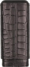 3 szt. cygara przesuwne etui skórzane czarne / 160mm / 23mm wewnętrzne∅ / wkładka z drewna cedrowego