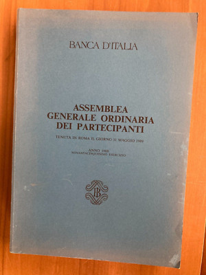 Ordentliche Generalversammlung der Teilnehmer Banca d'Italia in Rom 1989