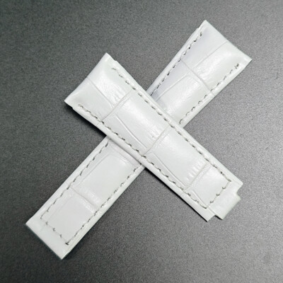 For Rolex Daytona SUB GMT Datejust 20mm White Leather Vintage Watch Band Strap