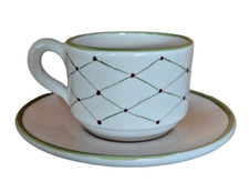 Tazza in ceramica cappuccino da colazione da latte the artigianale con piattino