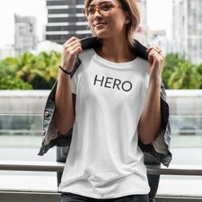 HERO FemaleTshirt-Simple Minimal Printed One Liner