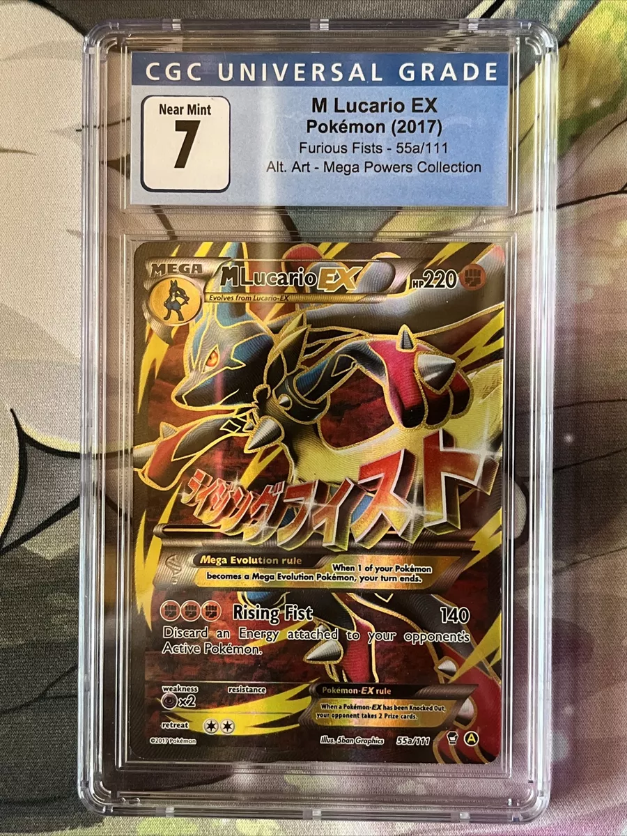 2017 Pokemon Mega Power Collection Promo #55a FA M Lucario Ex PSA