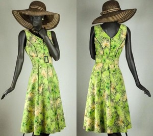 black palm print dress