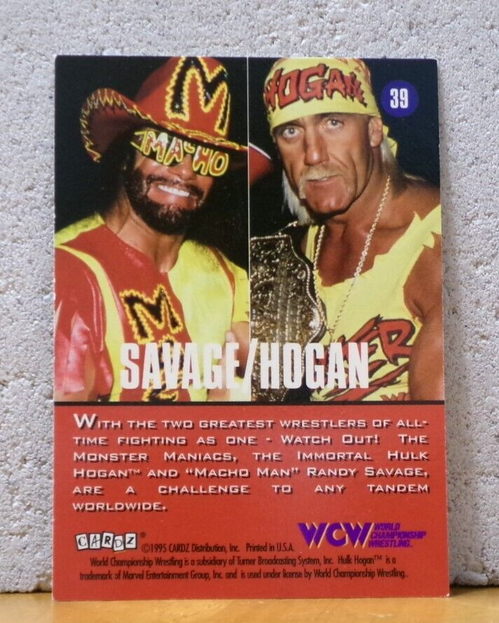 WCW MAIN EVENT TRADING CARD HULK HOGAN & MACHO MAN RANDY SAVAGE