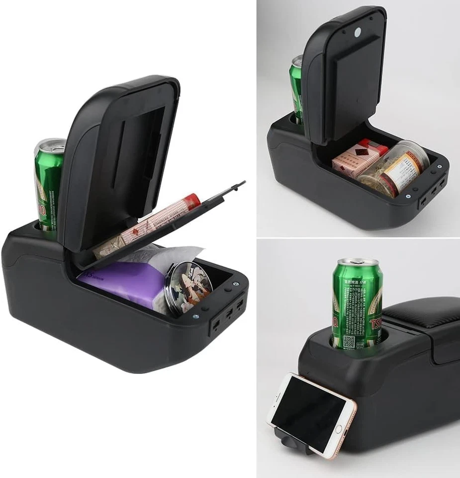 Caja reposabrazos para Hyundai Verna/Acent/Solaris/Dodge Attitude RB 2012-2016 USB Foto 3 de 4