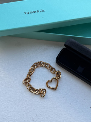 Vintage Tiffany & Co. 18k Yellow Gold Open Heart Clasp Bracelet - 46.1 Grams