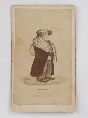 Jamie Baxter exzentrisches CDV Foto Zeichnung R Stewart Elgin Schottland um 1860