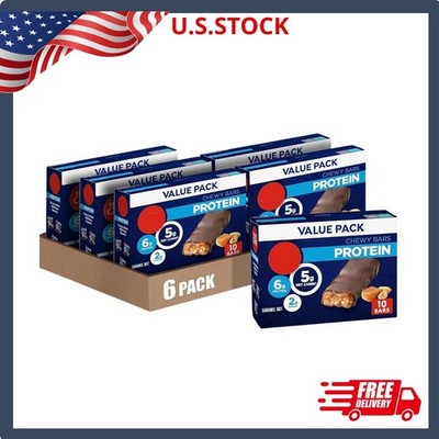 Chewy Protein Bars, Caramel Nut, Value Pack, 10 ct (Pack of 6)