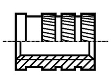 10X 1386786 Gewindeeinsatz Messing ohne Beschichtung M5 BN 1054 L: 8,3 mm BOSSAR