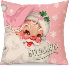 Christmas Throw Pillow Cover 18x18 Inch, 18" x Pack of 1 , Blush Pink