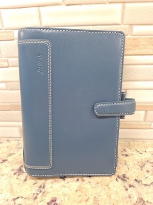 Filofax Holborn Personal Size Blue Deluxe Leather Ring Organizer / Planner