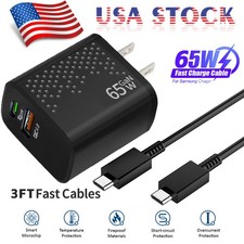 65W Super PD Power Adapter Duo Wall Charger Cable For Samsung S23/S22/S21/S20