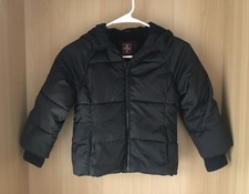 Swiss Tech Kids Black Hooded Puffer Jacket Size XS 4-5 Fleece Lined Warm Coat