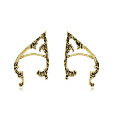 1 Pair Elven Ear Cuffs Wrap Earring Vintage Elf Clip on Carge Climber Crawl - 01