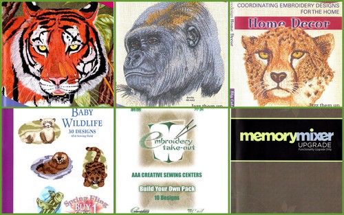 Anita Goodesign Machine Embroidery Designs and Other CD's Lot of 6 Animals